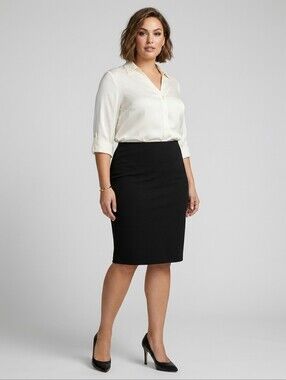 Karen Kane Black Jersey Pull On Pencil Skirt